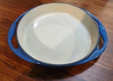 Le Creuset Heritage Tarte Piatto Tatin Smaltato Ghisa Blu Francia 10'