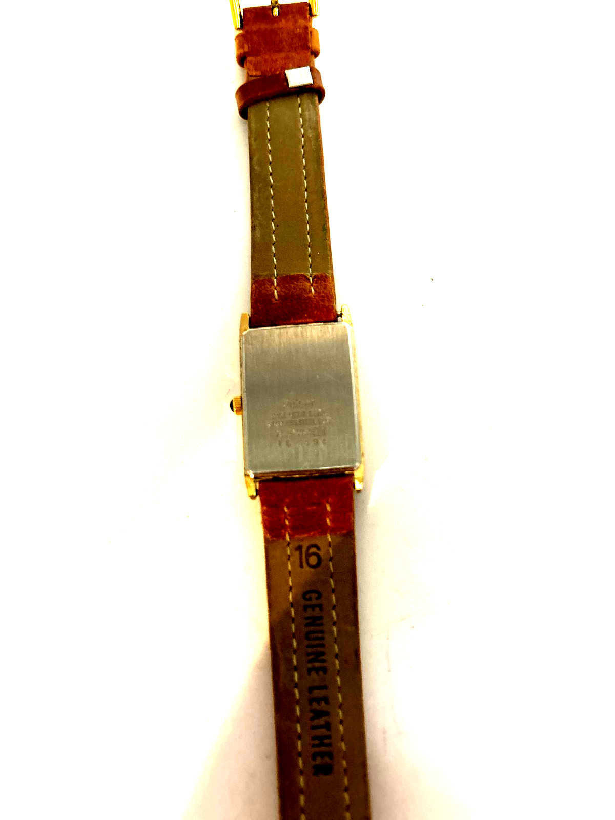 Vintage Pulsar Quartz Rectangular Beige Dial Brow… - image 5