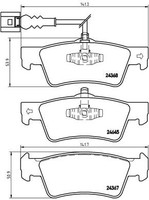 Hinterachse Brembo P 85 091 Bremsbelagsatz, Scheibenbremse FüR VW