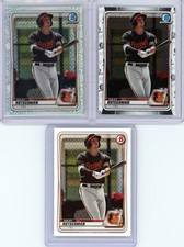 3 * ADLEY RUTSCHMAN * 2020 BOWMAN CHROME MOJO REFRACTOR + CHROME BASE RC # 50
