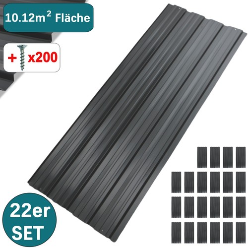 Produktbild von VidaXL Dachschindeln, Dachpaneele 12 Stk. Verzinkter Stahl Anthrazit 80x45 Cm S0de10al
