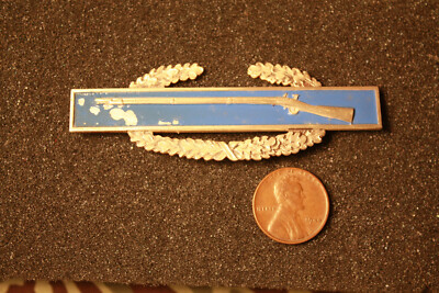 STERLING Silver US Army WWII CIB longpinback Combat