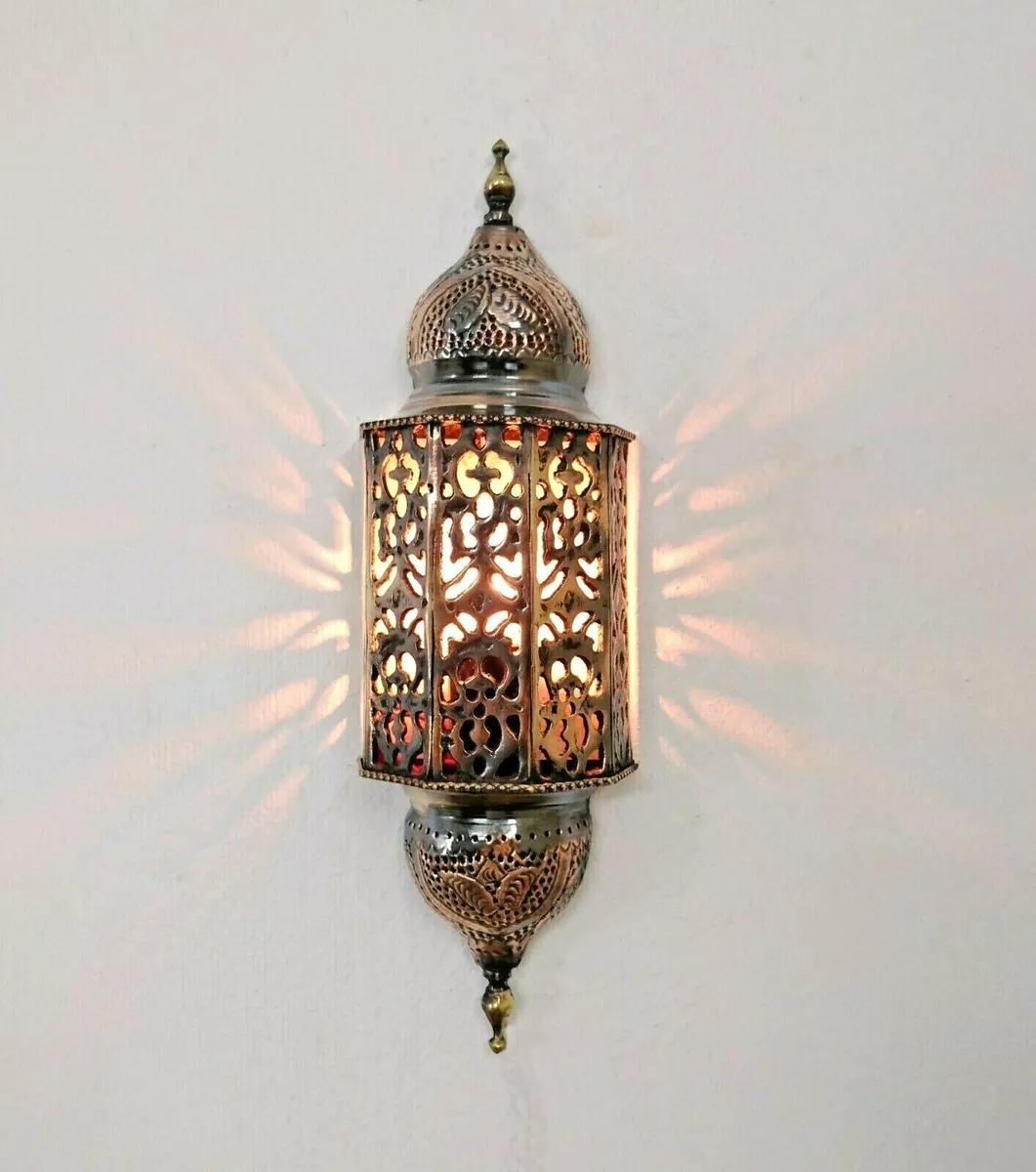 BR145W Nice Handmade Moroccan Wall LED Sconce CAST Brass Scallop