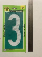 Hy-Ko Reflective 911 House Numbers 5" High Visibility House Number "3"