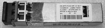 CISCO SYSTEMS DS-SFP-FC4G-MR V01 EXT 10-2250-01 CLASS 1 21CFR1040.10 COUIAAGCAA