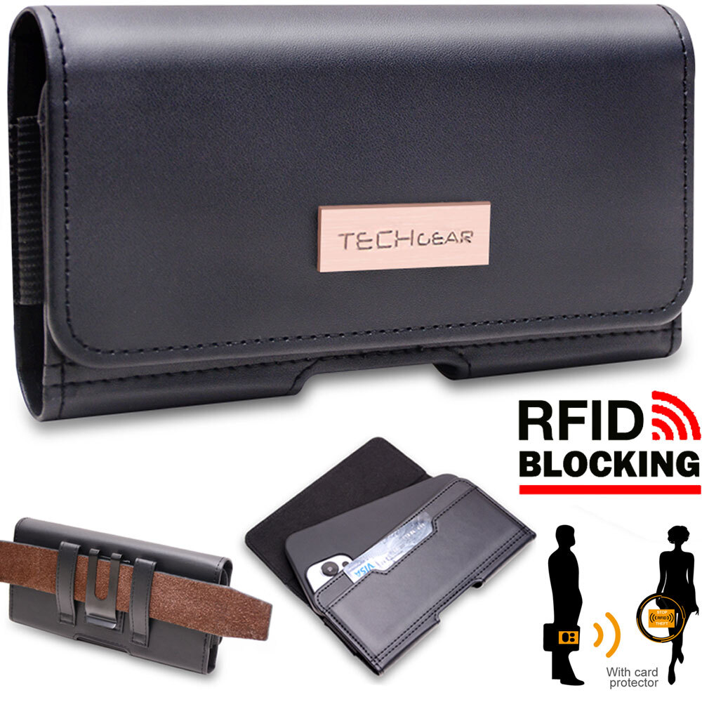 for iPhone 17 16 15 14 13 Pro Leather Holster RFID Card Wallet