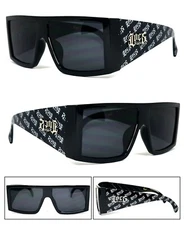 Locs Mens Authentic Thick Arms Flat Top Large Sunglasses OG Styles Locs Print