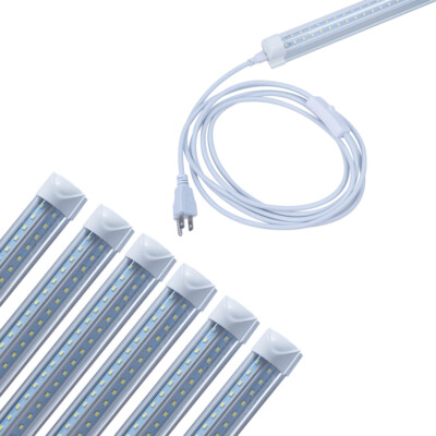 T8 4FT LED Shop Light 40W V Shape Tube Linkable Fixture Super Bright White 6000K