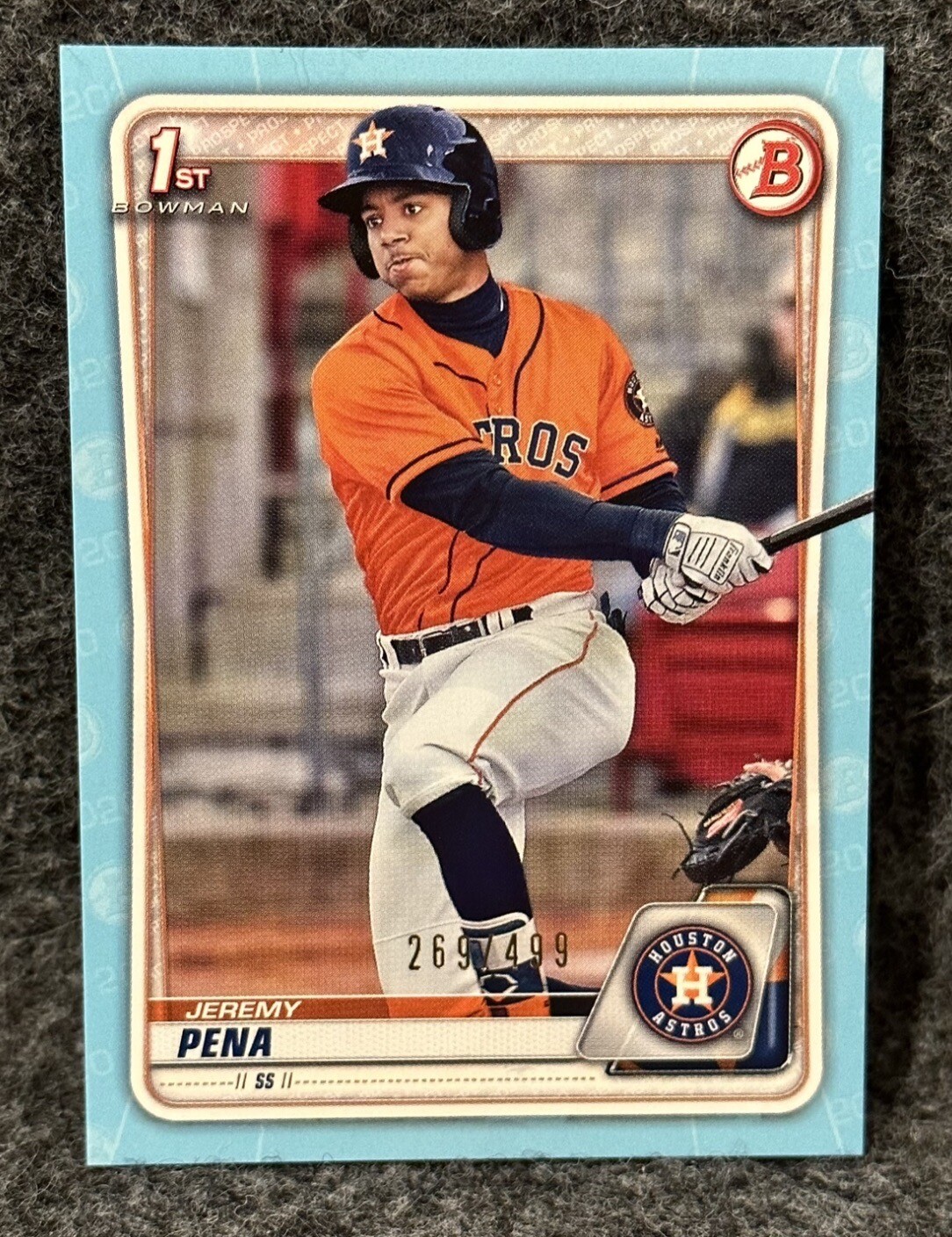 2020 Bowman Paper Prospects Sky Blue #BP-61  Jeremy Pena 1st RC Rookie # 269/499