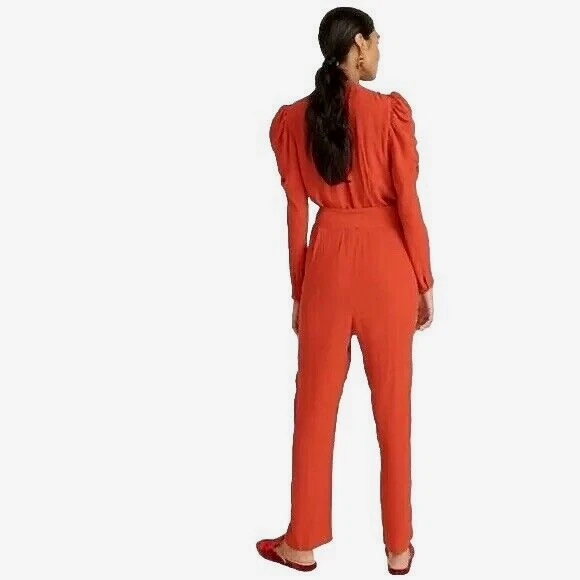 Mono J.CREW NUEVO CON ETIQUETAS Drapey Manga Abullonada Rojo Talla 00 Ligero Viaje Fiesta Regalo Foto 3 de 4