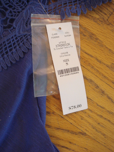 NWT WHITE HOUSE BLACK MARKET S Blue peplum tank top $78 - Picture 5 of 6