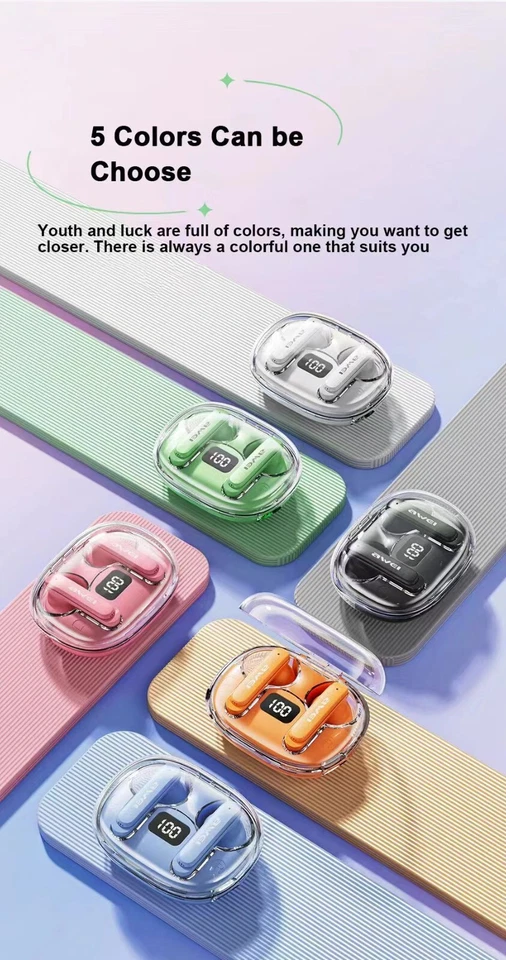 AWEI T86 Wireless Bluetooth Earphone ENC Noise Canceling HiFi USB Waterproof AU - Image 2 of 4