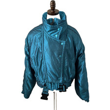 Kaelin Ski Jacket Women Teal Full Zip Size Xs Small Vntg Kaelin Solar Snow Coat