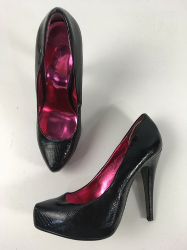 WOMENS RIVER ISLAND BLACK REPTILE FAUX 