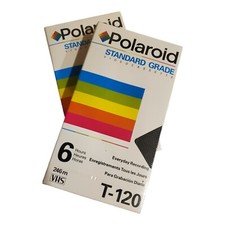 2 Pack Blank Polaroid Supercolor Video Cassette VHS Tapes T-120 New Sealed