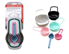 6-Piece Nesting Measuring Cups & Spoons Set Food Grade Plastic Dishwasher Safe