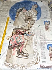 VNTG DAISY KINGDOM CUT & SEW FABRIC FATHER CHRISTMAS  DOOR PANEL DECORATION