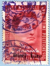 ER6079 Erinnofilo Vittime Politiche: G.Amendola - due Lire sovrast. 10 lire