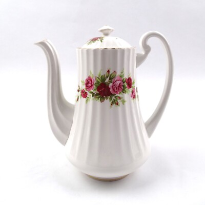 Kaffeekanne English Rose von Royal Standard Fine Bone China britische Eleganz