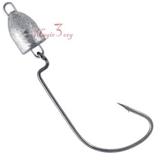 20PCS Weighted Texas Rig Hooks Weedless Swimbait Jig Heads for Bass Fishing