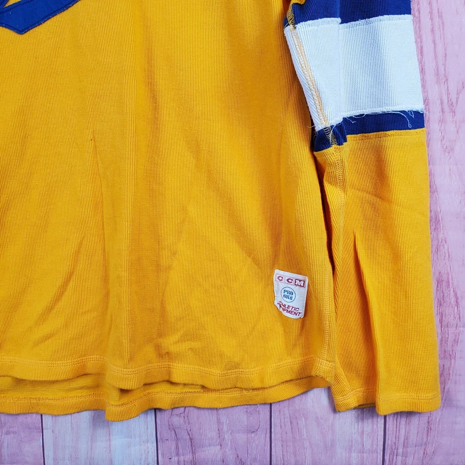 Camisa Jersey CCM NHL Buffalo Sabres Para Hombres Talla Mediana Calce Suelto Retro Foto 3 de 4