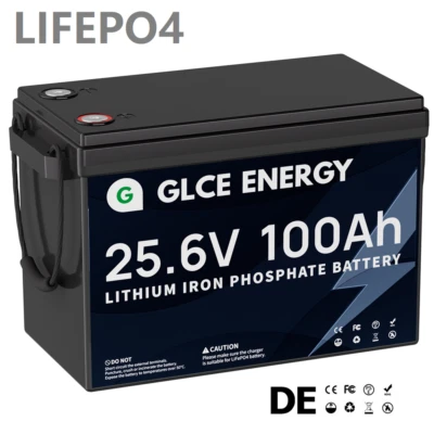 GLCE ENERGY 24V 100Ah Lithium Batterie LiFePO4 Akku BMS 6000+ Zyklen Wohnmobil Solaranlage