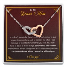 Necklace for Bonus Mom from Daughter / Son, Step Mom Gift, To My Bonus Mom Gifts