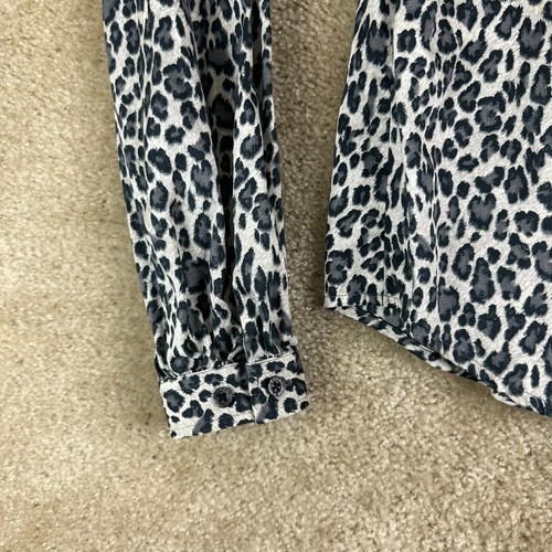 Lauren Ralph Lauren Womens shirt PM Beige Black Cotton Animal Print Button - Picture 5 of 12
