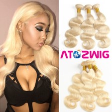  613 Blonde Body Wave Brazilian Human Hair Weft Extensions 14inch 4Bundles 50G