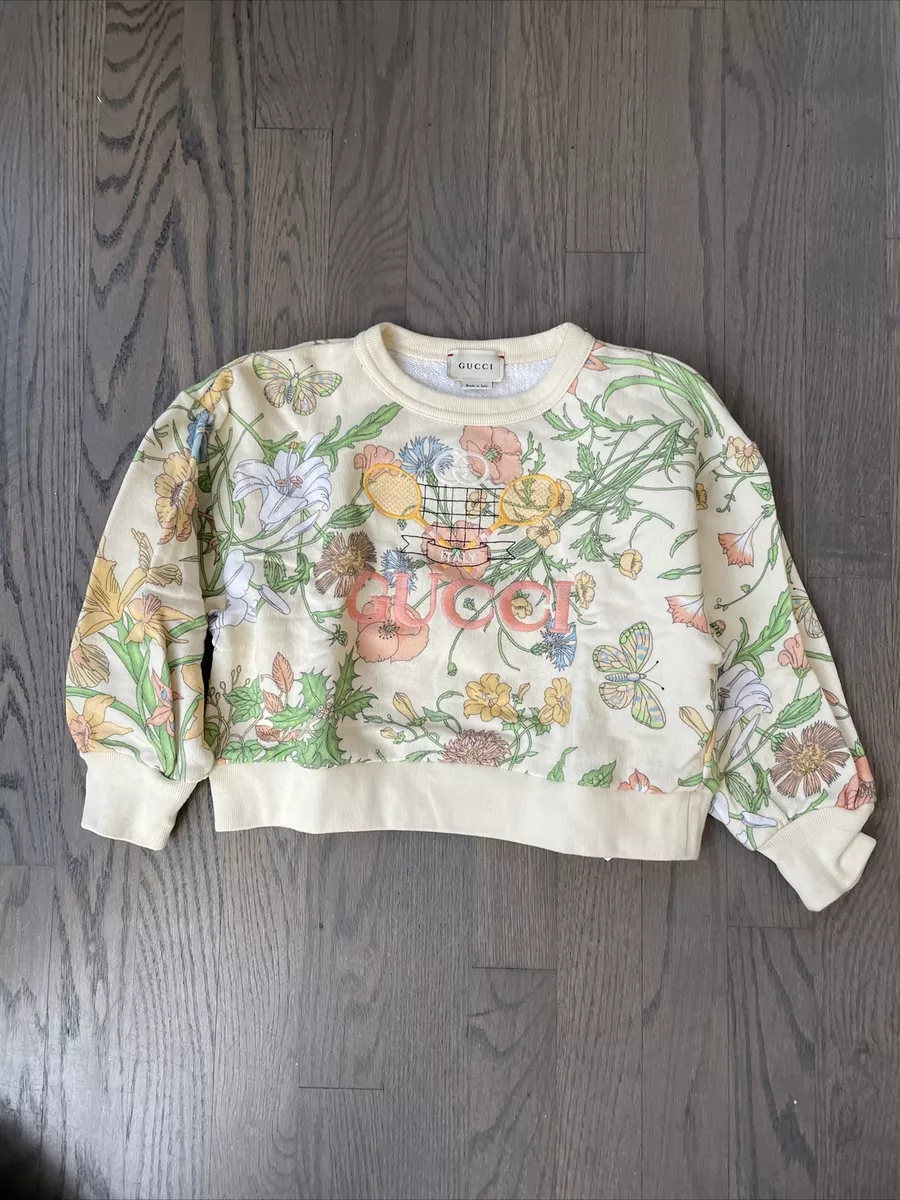 🆕️ Authentic GUCCI KIDS FLORAL Printed TENNIS Sweatshirt Jumper Pullover 8