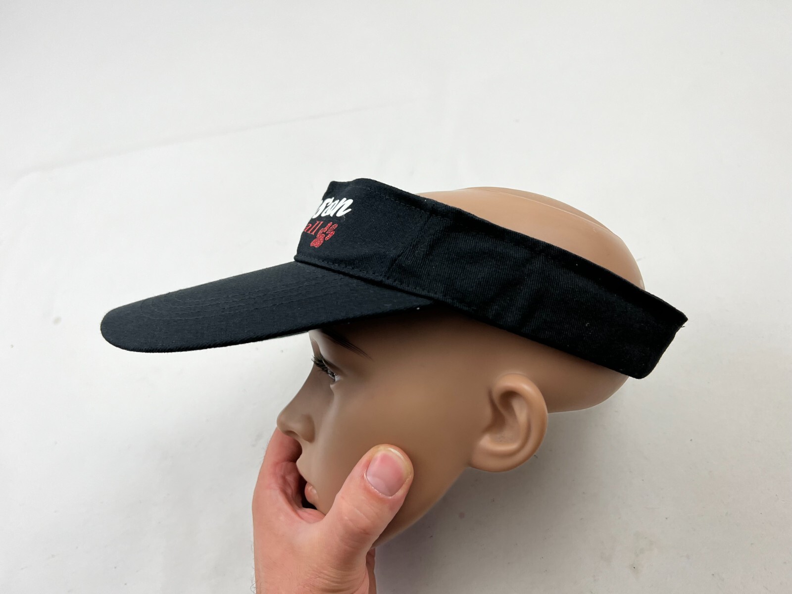 Carson Softball Visor Hat Cap Strapback Black Red… - image 4