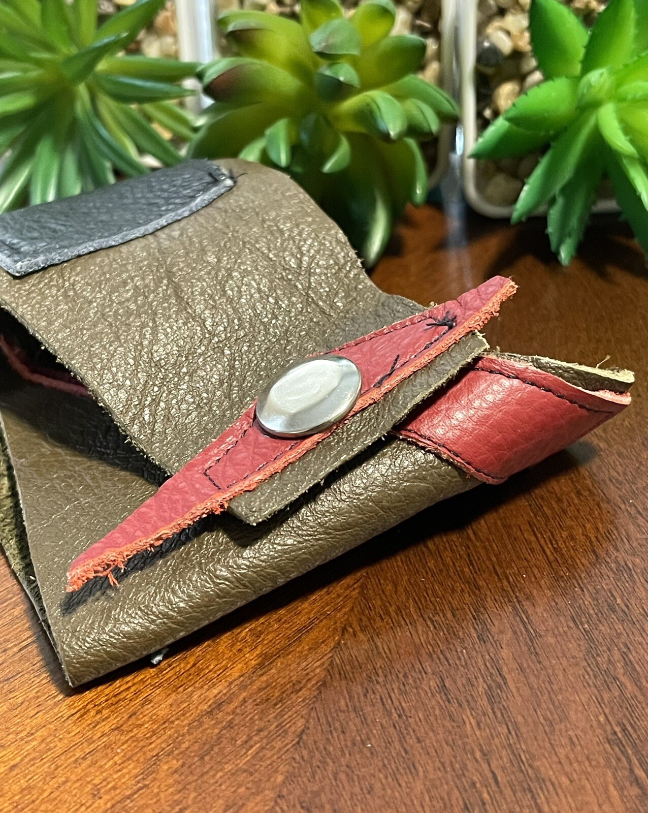 Unique Handmade Leather Statement Snap Bracelet - image 4