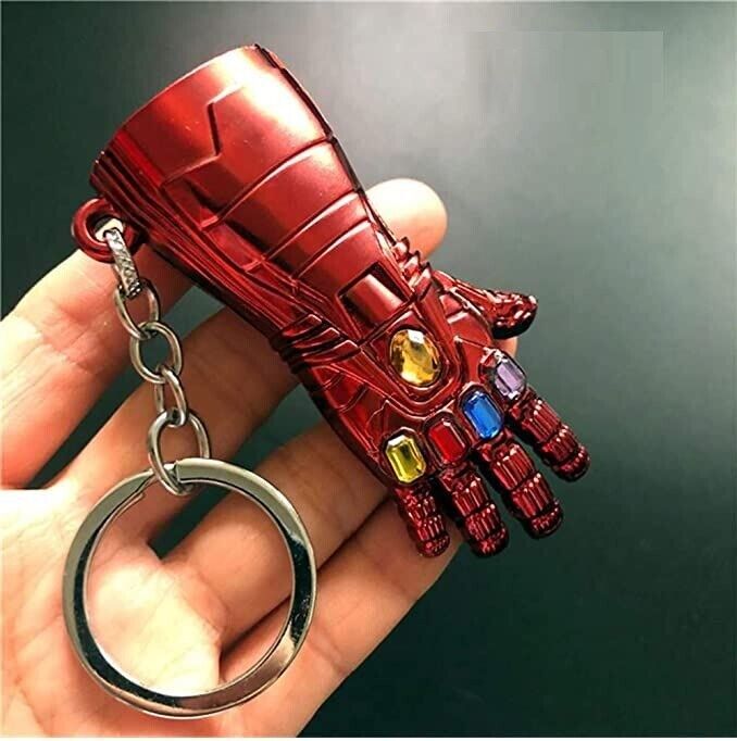 Marvel Avengers Endgame Iron Man Red Infinity Gauntlet Metal Keychain Key  chain