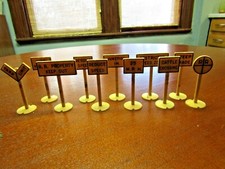 11 x Vintage Marx White Train Yard Signs- Right-O-Way- Railroad Signs- O Gauge