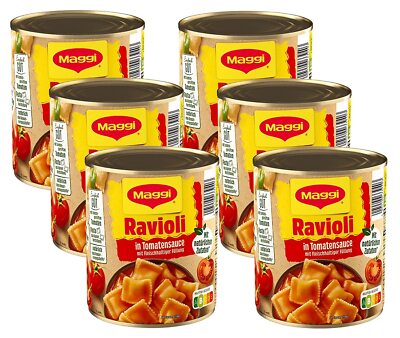 MAGGI Ravioli in Tomatensauce Teigtaschen Nudeln mit Fleisch 6er Pack 6 x 800 g