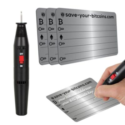 Private Key Metallplatte aus Edelstahl (V4A) + Gravierstift