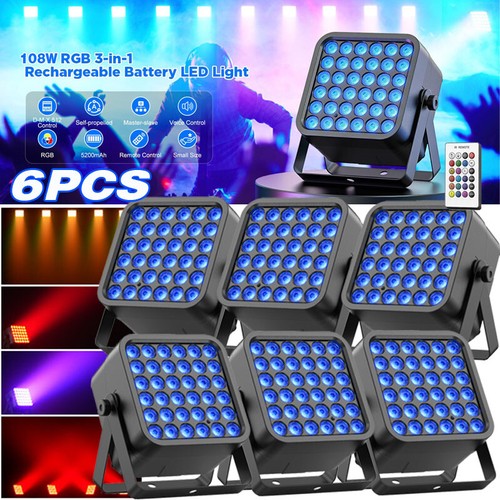 Rechargeable Par Light 108W RGB Battery Powered Wireless 36LED DMX DJ Uplights - Picture 14 of 17