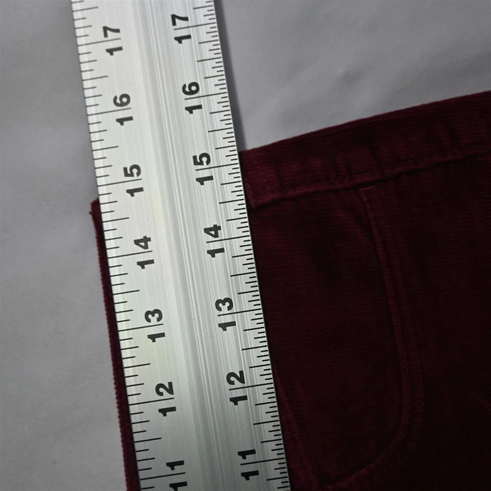 Pantalones Hollister 3/26 rojos de pana ajustados elásticos para mujer 5 bolsillos Foto 2 de 4