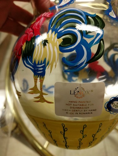 25" mouth blown glass hand painted with coa