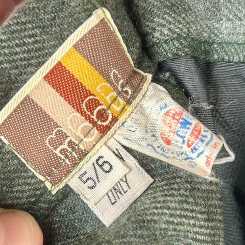 Vintage 80er Moods Karo A Linie Rock Damen XXXS Grün Wollmischung Maxi Retro Boho - Bild 9 von 9