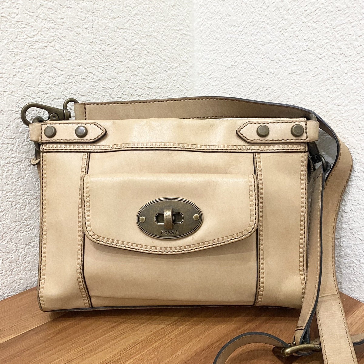 Vintage Revival FOSSIL ZB5406 Natural Tan Cowhide Leather