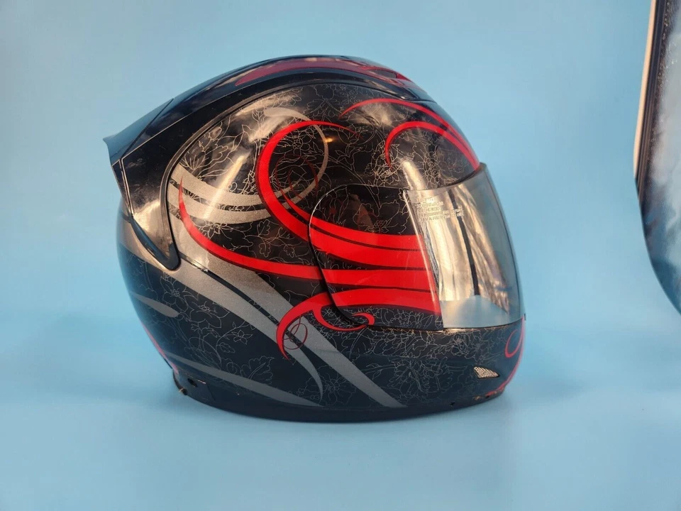 Icon Motorcycle Helmet Regal Airframe Red/Black/Silver Size Small - Image 3 of 4