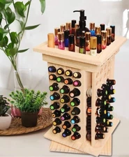 Tonchean 8 Tier Natural Wooden Rotating Essential Oil Rack With 125 Slots