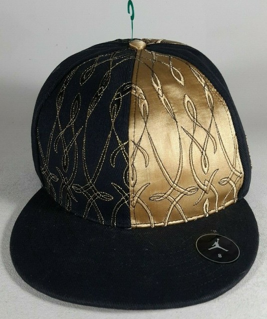 black and gold jordan snapback