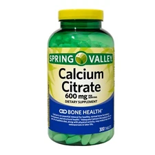 Spring Valley - Calcium Citrate Tablets  600 mg - 300 Ct - Supports Bone Health+