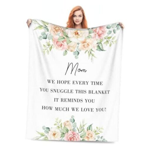 Mother's Day Blanket Flower Letter Flannel Throw 50X60 inch Mother's Day FLOWER
