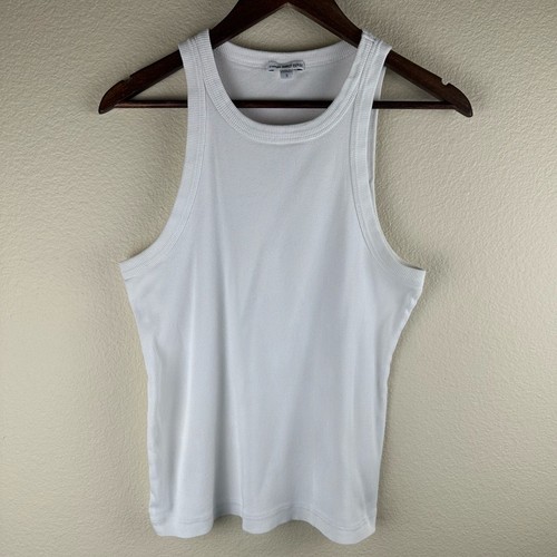 Canotta James Perse bianca a costine taglia 3 donna grande casual classica minimalista - Foto 1 di 13