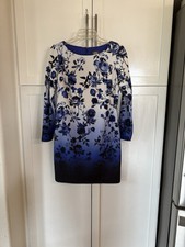 Vince Camuto Knee Lenght Dress Blue Floral Long Sele ve Size 8P