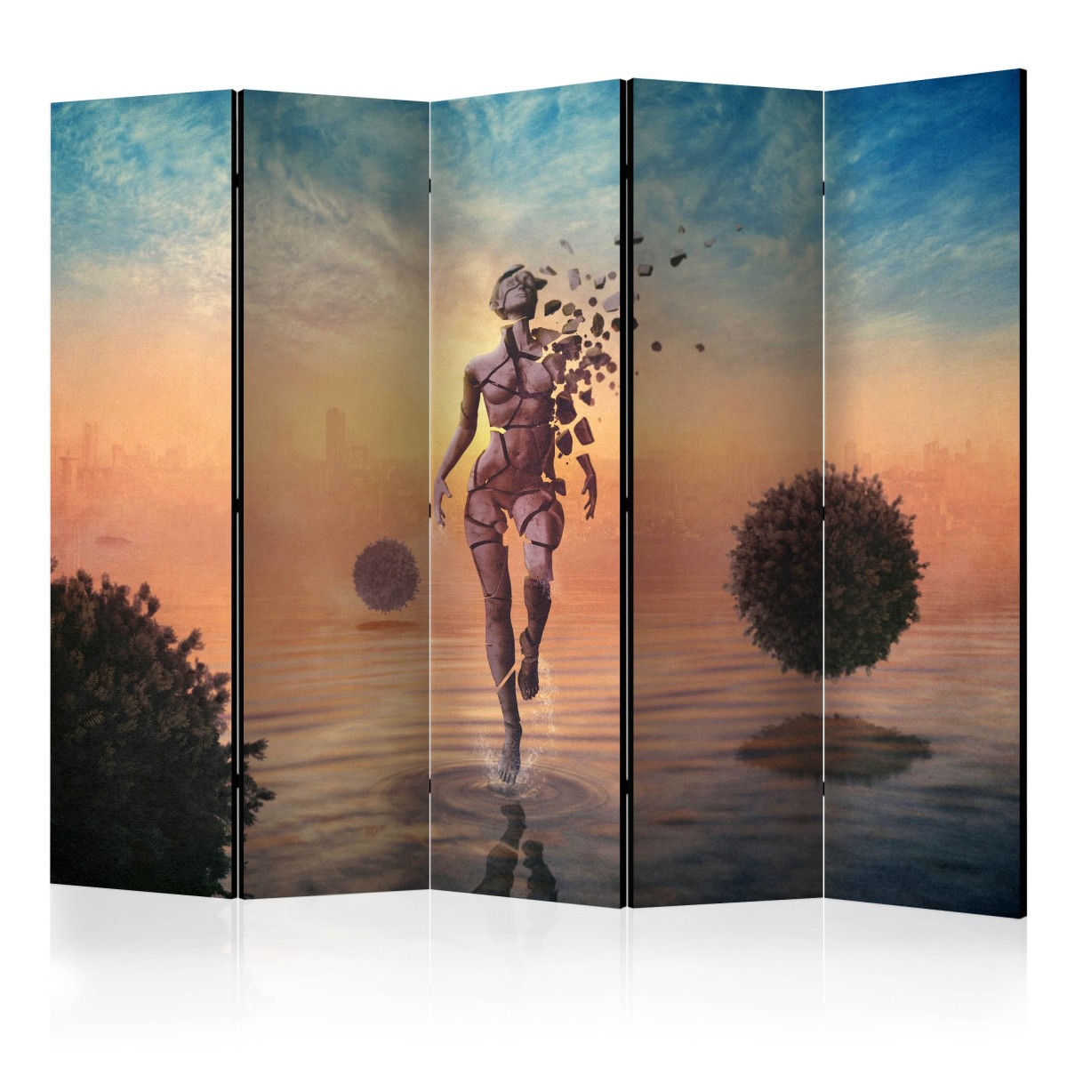 Paravent 5 volets Walk on the Water 172x225cm pour cacher un vis-à-vis ou isoler une chambre