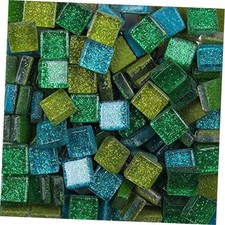 Mixed Color Mosaic Glass Tiles Shine Crystal Glass Pieces Bulk Square Hedgerow